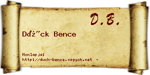 Dück Bence névjegykártya